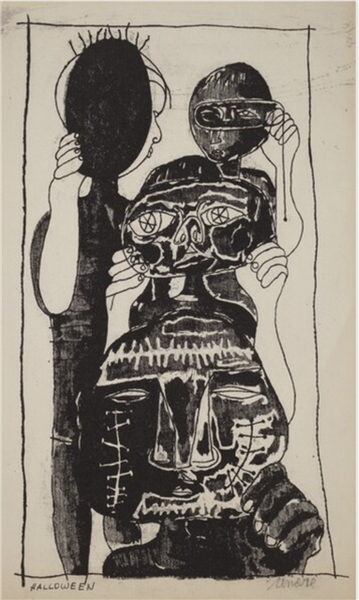 Halloween (commercial illustration) by Andy Warhol (1949)