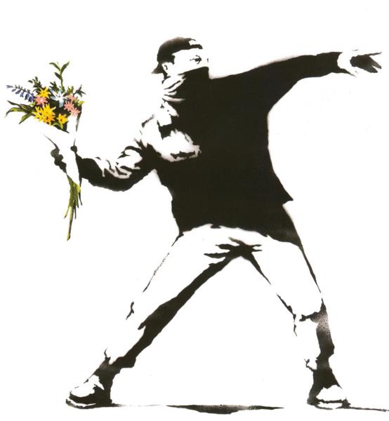 Rage, Flower Thrower by Banksy (2005)