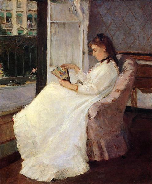 La Sœur de l'artiste à une fenêtre by Berthe Morisot (1869)