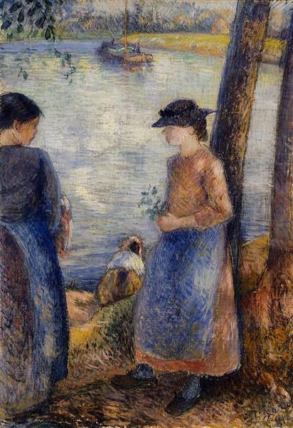 Campesina arrodillada by Camille Pissarro (1882)