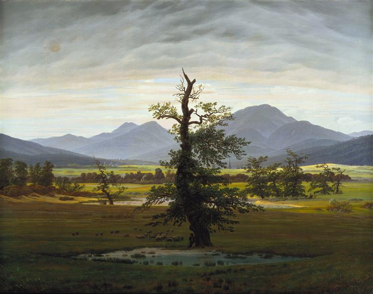 El árbol solitario by Caspar David Friedrich (1822)