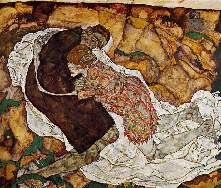 Muerte y la doncella by Egon Schiele (1915)