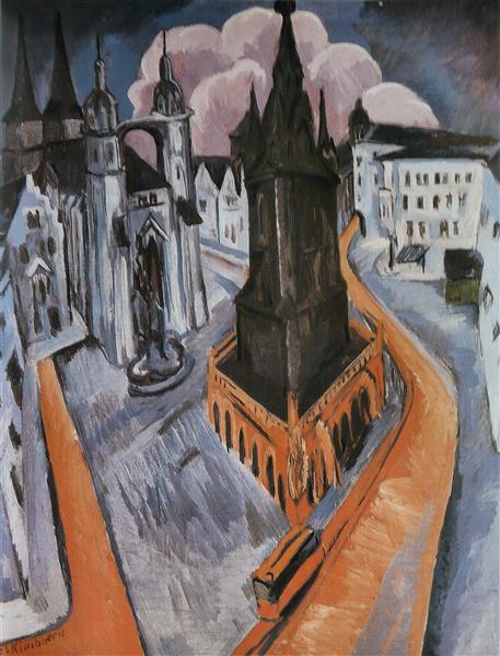 La Torre Roja en Halle by Ernst Ludwig Kirchner (1915)