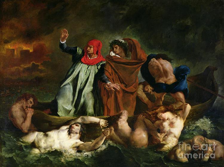 La barca de Dante by Eugène Delacroix (1822)