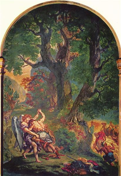 Jacob Wrestling with the Angel by Eugène Delacroix (1861)
