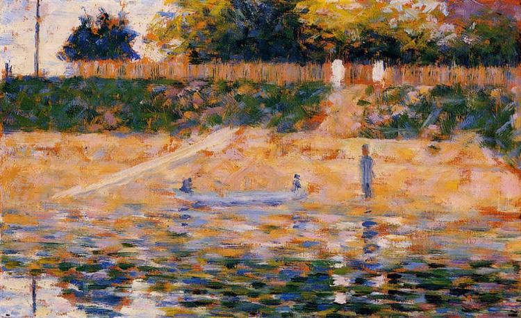 Bathers at Asnières (study) by Georges Seurat (1884)