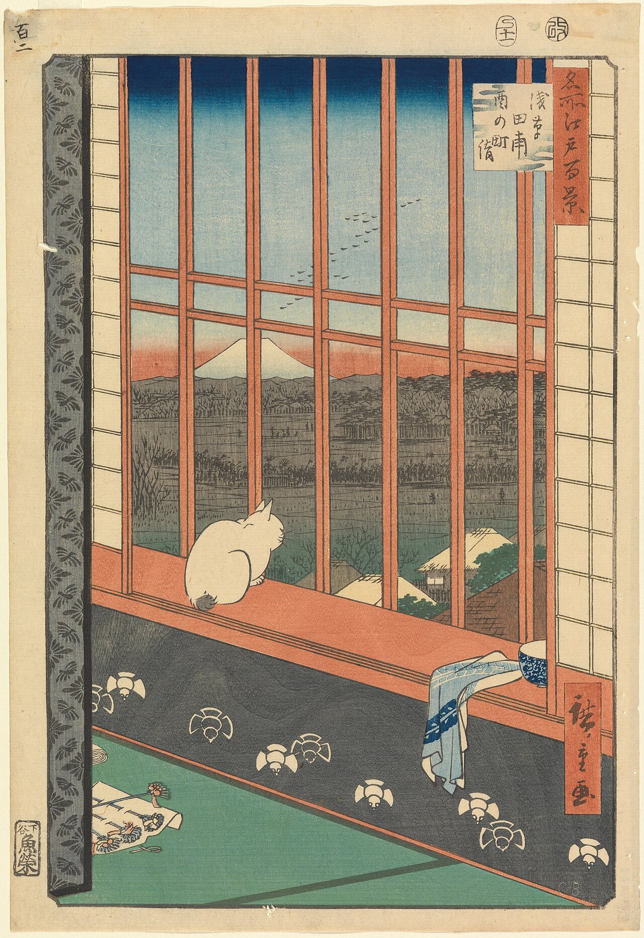 New Fuji, Meguro by Utagawa Hiroshige (1857)