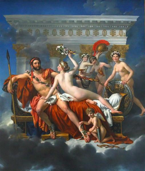 Marte desarmado por Venus by Jacques-Louis David (1824)