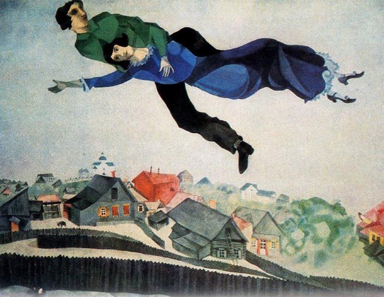 Sobre la ciudad by Marc Chagall (1918)