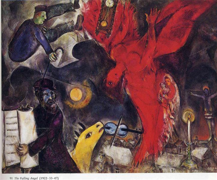 La caída del ángel by Marc Chagall (1947)