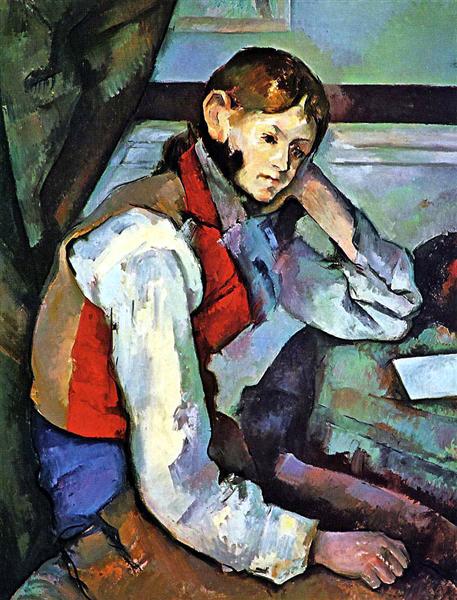 El niño del chaleco rojo by Paul Cézanne (1890)