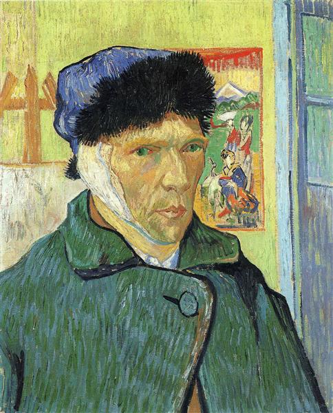 Autorretrato con oreja vendada by Vincent van Gogh (1889)