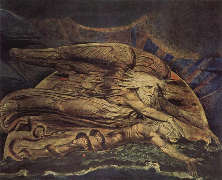 Elohim creando a Adán by William Blake (1795)